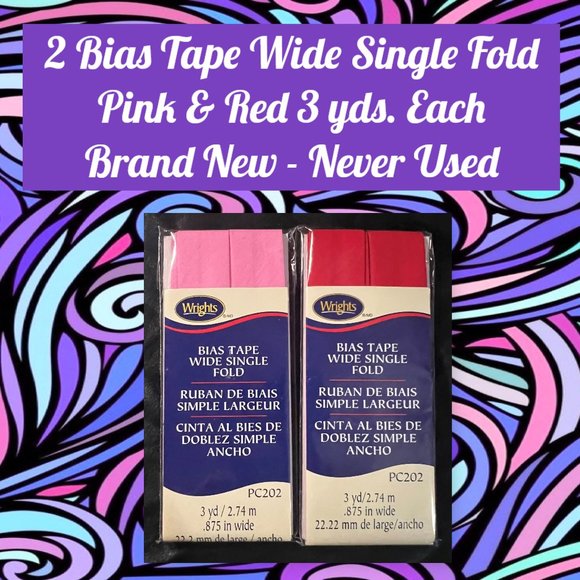 Pink & Red Bias Tape Wide Single Fold - Picture 1 of 5